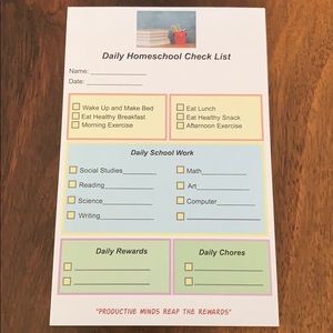 Daily Homeschool Checklist Pad‎ - 50 Sheets
